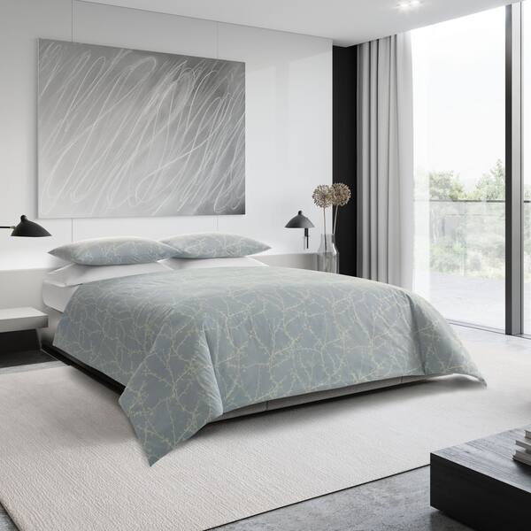 Shop Vera Wang Winter Sky Blue Duvet Cover Set On Sale