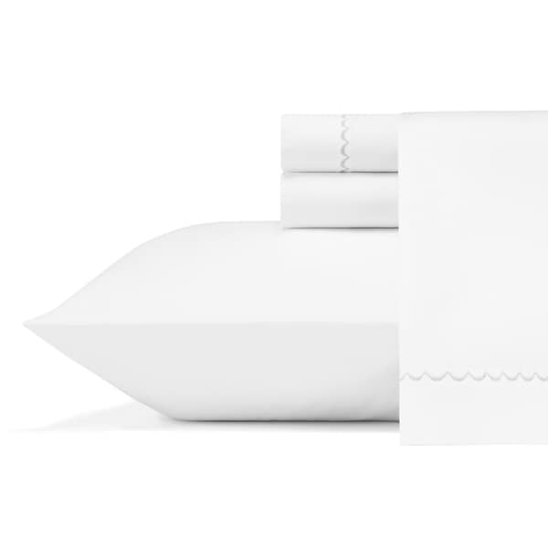 Vera Wang Simple Scallop Sateen Cotton Sheet Set. Opens flyout.