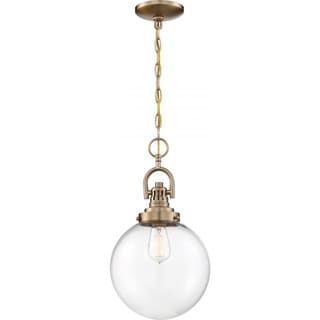Skyloft 1-Light Pendant Fixture Burnished Brass Finish with Clear Glass