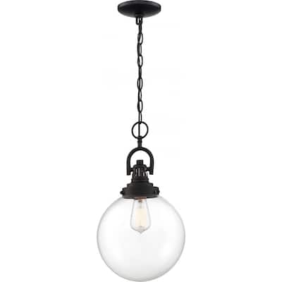 Skyloft 1-Light Pendant Fixture Aged Bronze Finish with Clear Glass - N/A
