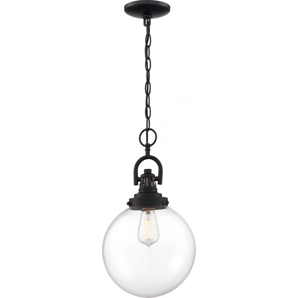 Skyloft 1-Light Pendant Fixture Aged Bronze Finish with Clear Glass - N/A