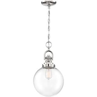 Skyloft 1-Light Pendant Fixture Polished Nickel Finish with Clear Glass
