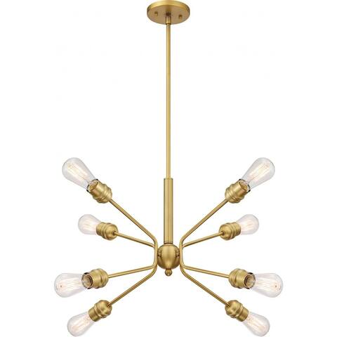 Faraday 8-Light Pendant Fixture Brushed Brass Finish - N/A