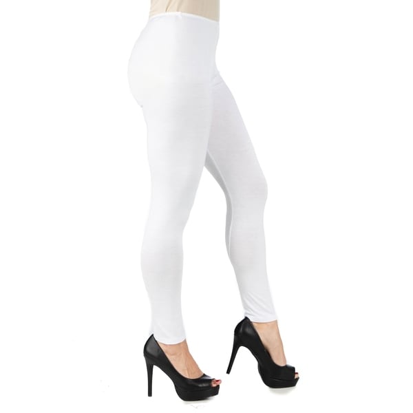 white stretch leggings