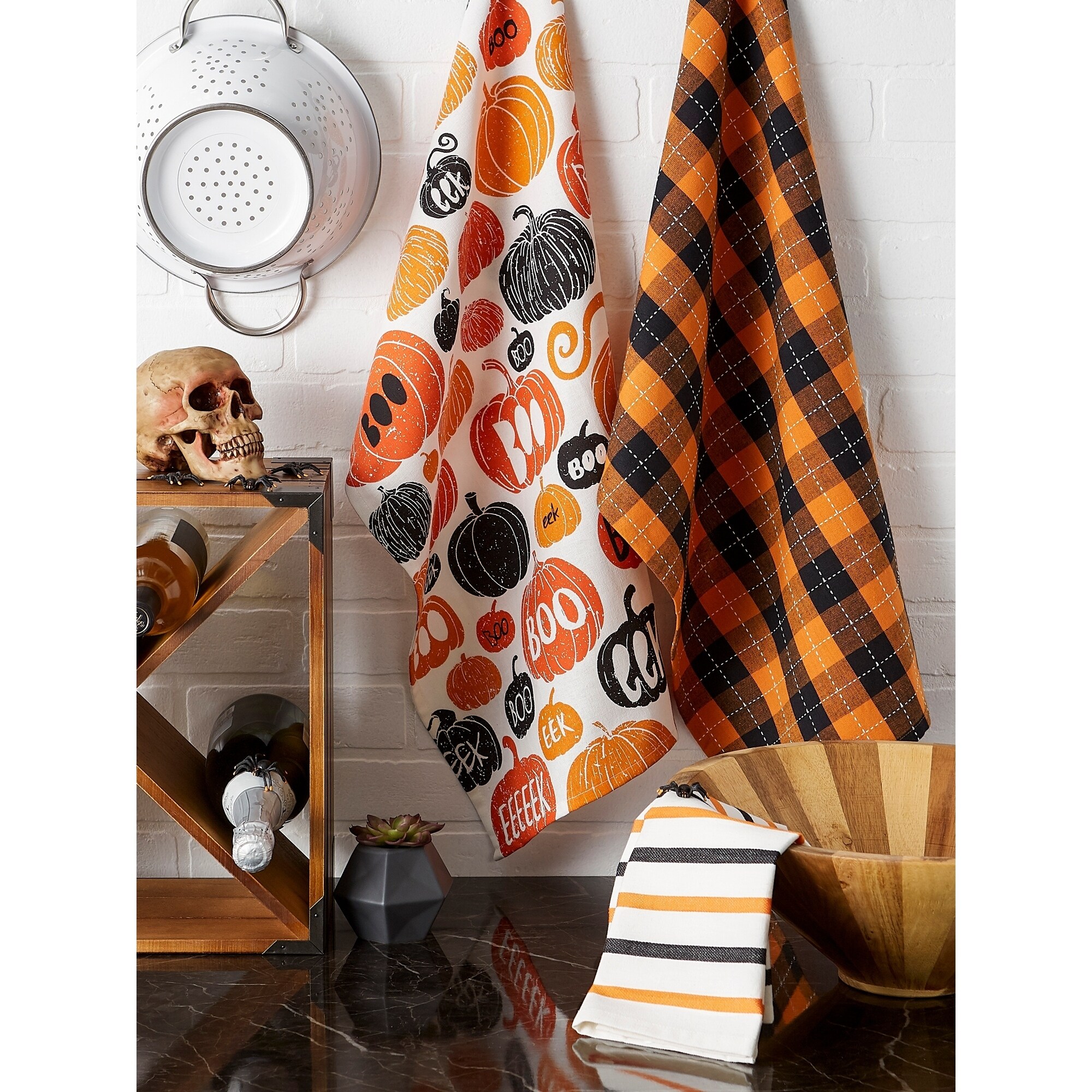  DII Fall Kitchen Towels for Kitchen Decorative Cotton Dish Towel  Set, 18x28, Pumpkin Farm, 2 Count : Everything Else