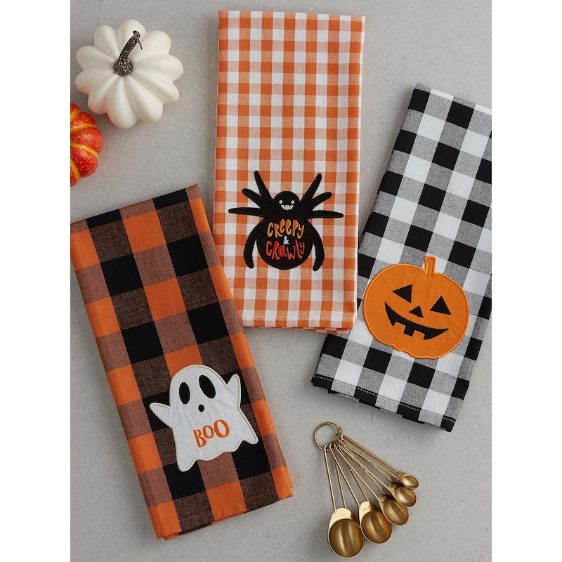 DII Halloween Embellished Dishtowel Set/3
