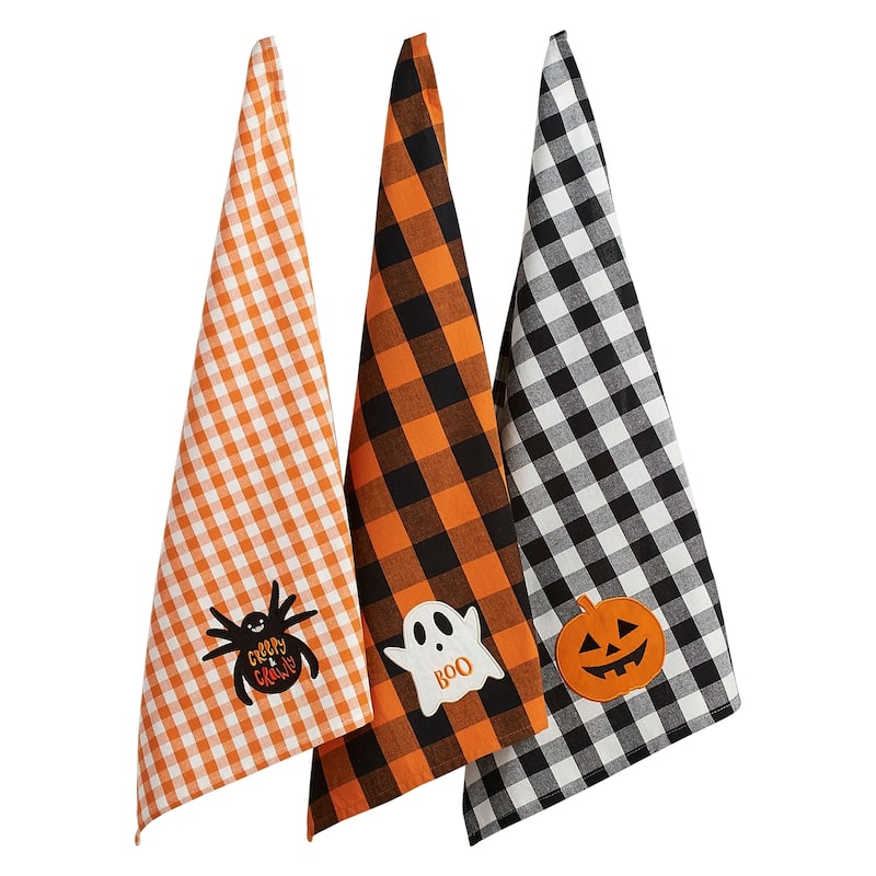 DII Halloween Embellished Dishtowel Set/3