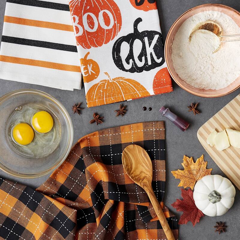 DII Halloween Embellished Dishtowel Set/3