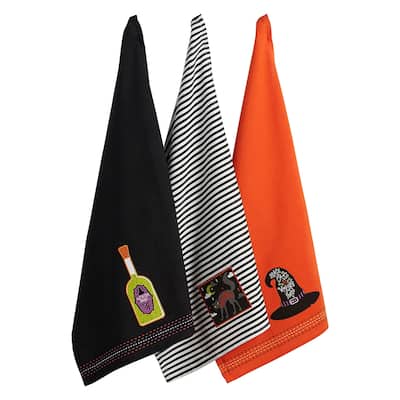 DII Halloween Embellished Dishtowel Set/3