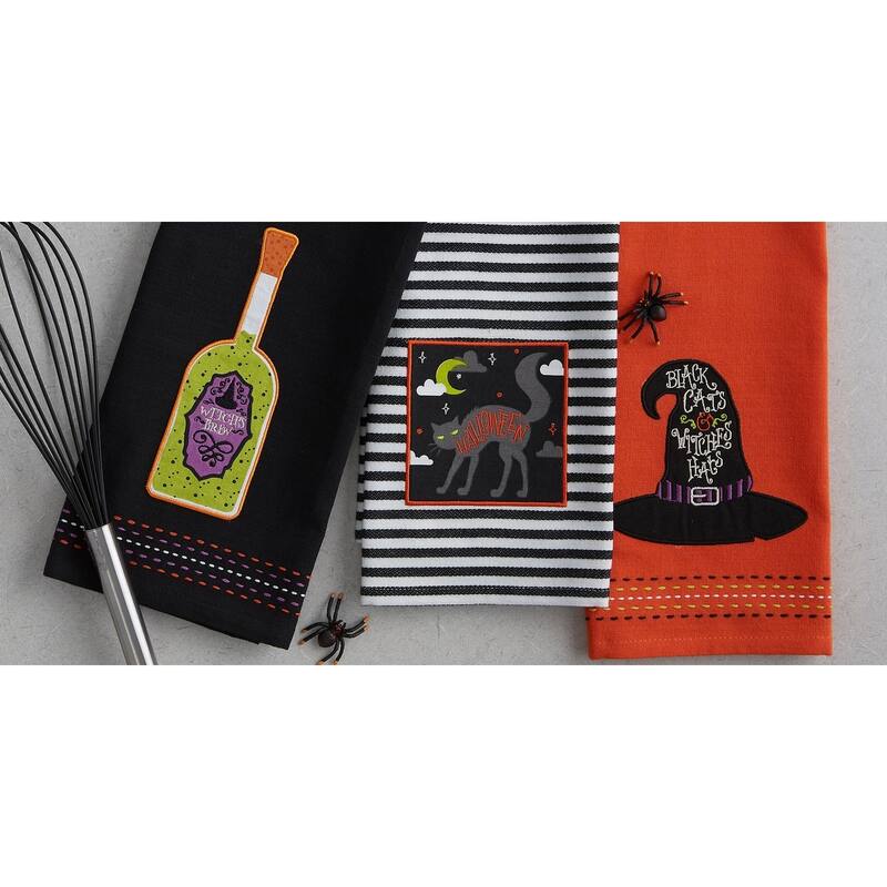 DII Halloween Embellished Dishtowel Set/3