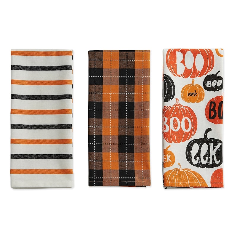 DII Halloween Embellished Dishtowel Set/3
