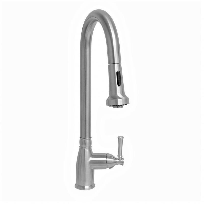 Whitehaus Collection Single-Hole Faucet with Pull Down Spray Head - Brushed