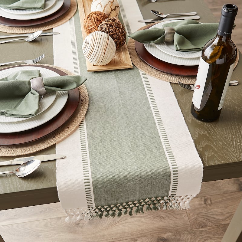 Porch & Den Cree Dobby Stripe Table Runner