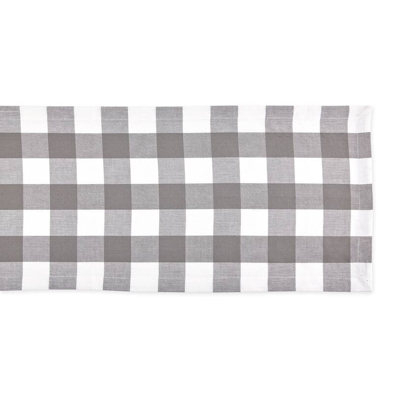 DII Gray & White Buffalo Check Table Runner