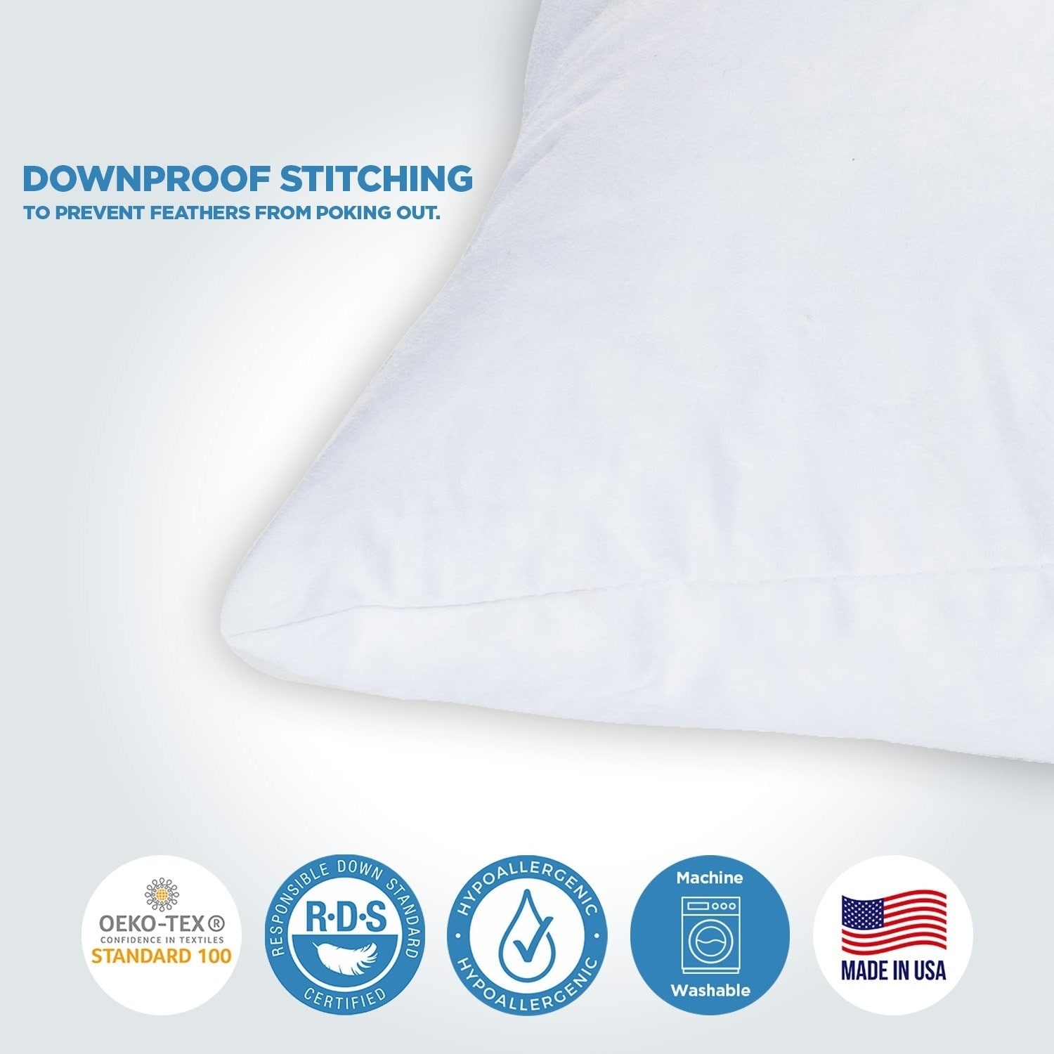 ComfyDown 95/% Feather 5/% Down Sham Stuffer Made in USA 12 X 36 Rectangle Decorative Pillow Insert