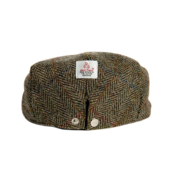 herringbone harris tweed flat cap