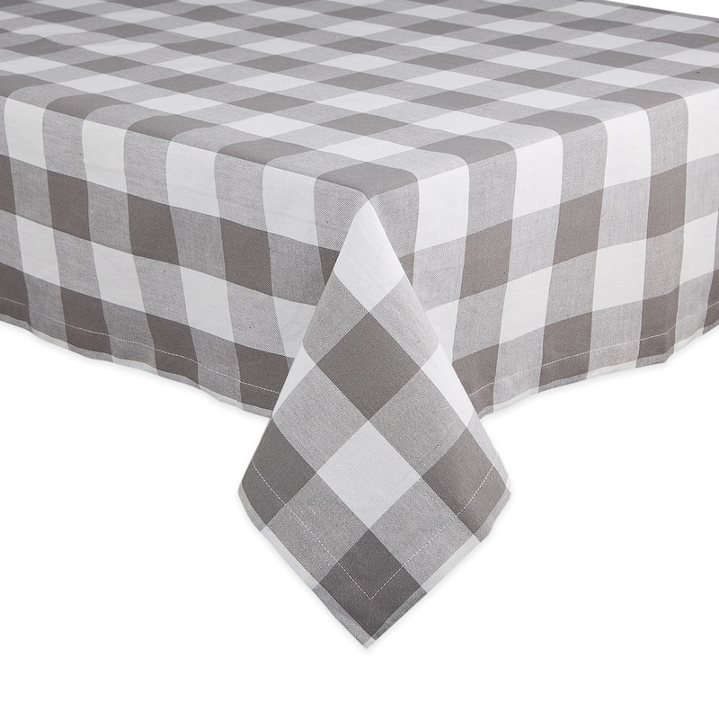 DII Gray & White Buffalo Check Tablecloth - 60x104
