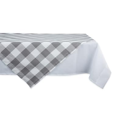 DII Gray & White Buffalo Check Tablecloth