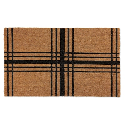 DII Black Farmhouse Plaid Doormat
