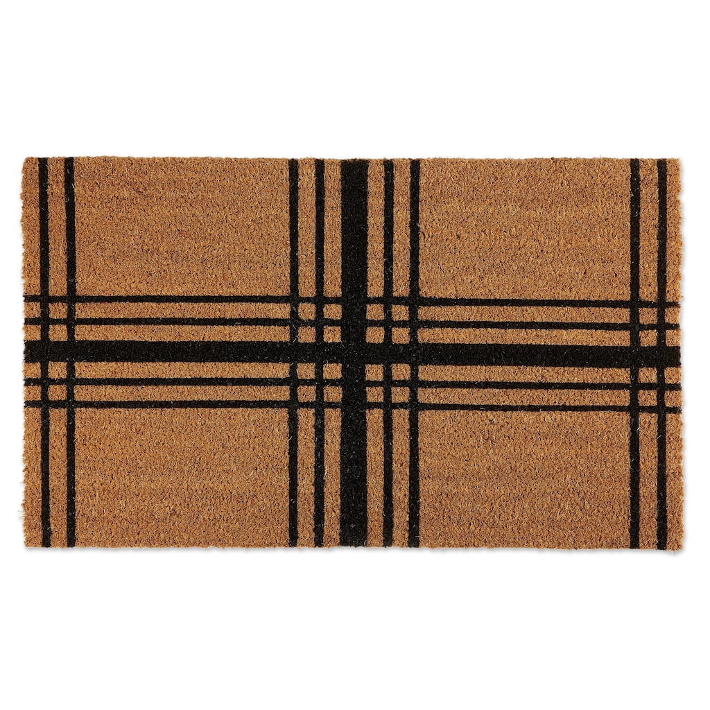 DII Black Farmhouse Plaid Doormat