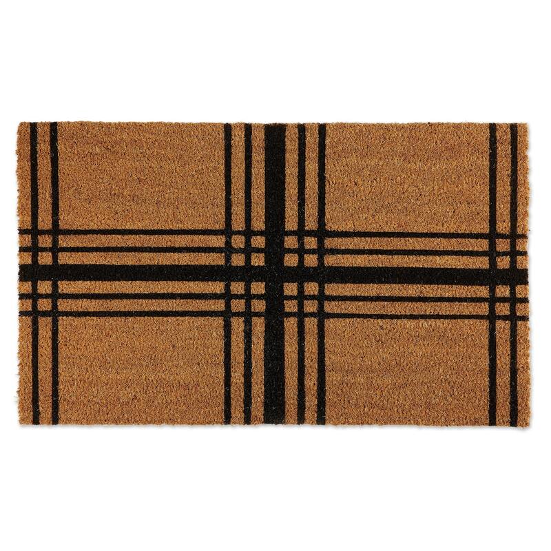 DII Black Farmhouse Plaid Doormat