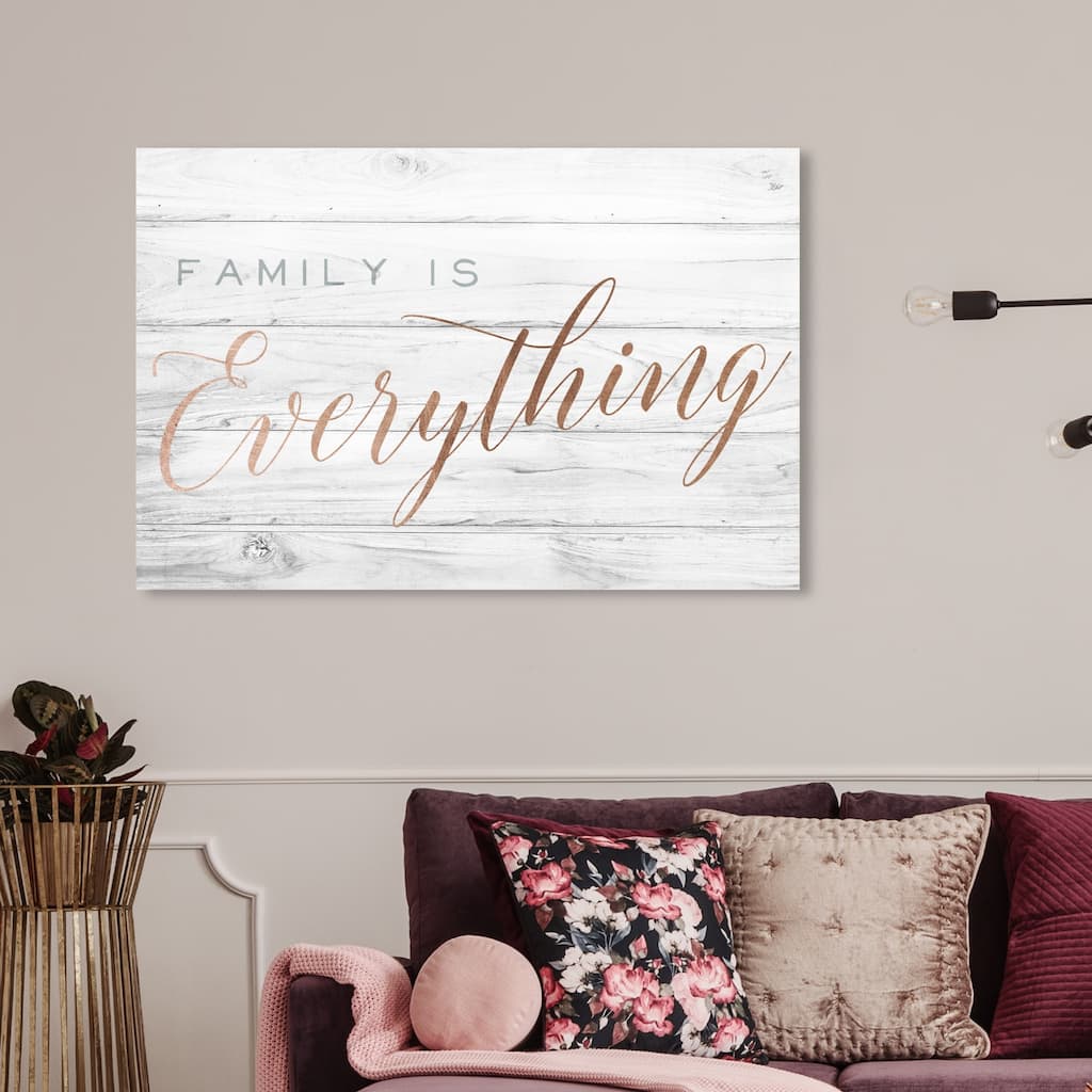 Wynwood Studio 'Family is Everything' Typography and Quotes Wall Art Canvas Print - Bronze, Gray