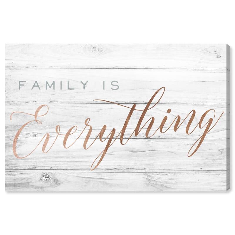 Wynwood Studio 'Family is Everything' Typography and Quotes Wall Art Canvas Print - Bronze, Gray