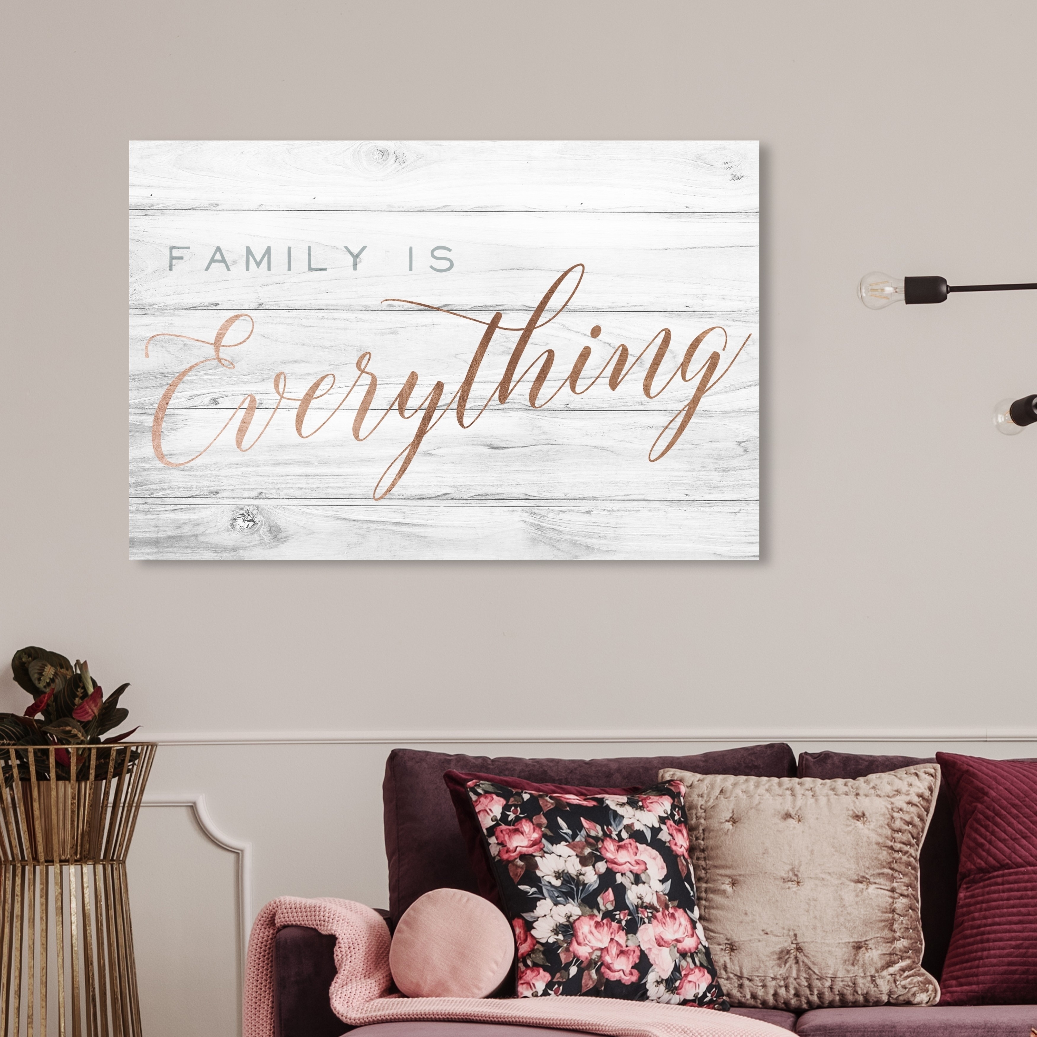 Wynwood Studio Family Is Everything Typography And Quotes Wall Art Canvas Print Bronze Gray On Sale Overstock