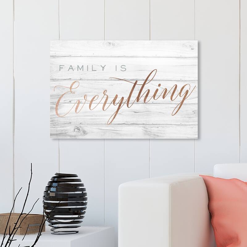 Wynwood Studio 'Family is Everything' Typography and Quotes Wall Art Canvas Print - Bronze, Gray - 30 x 20