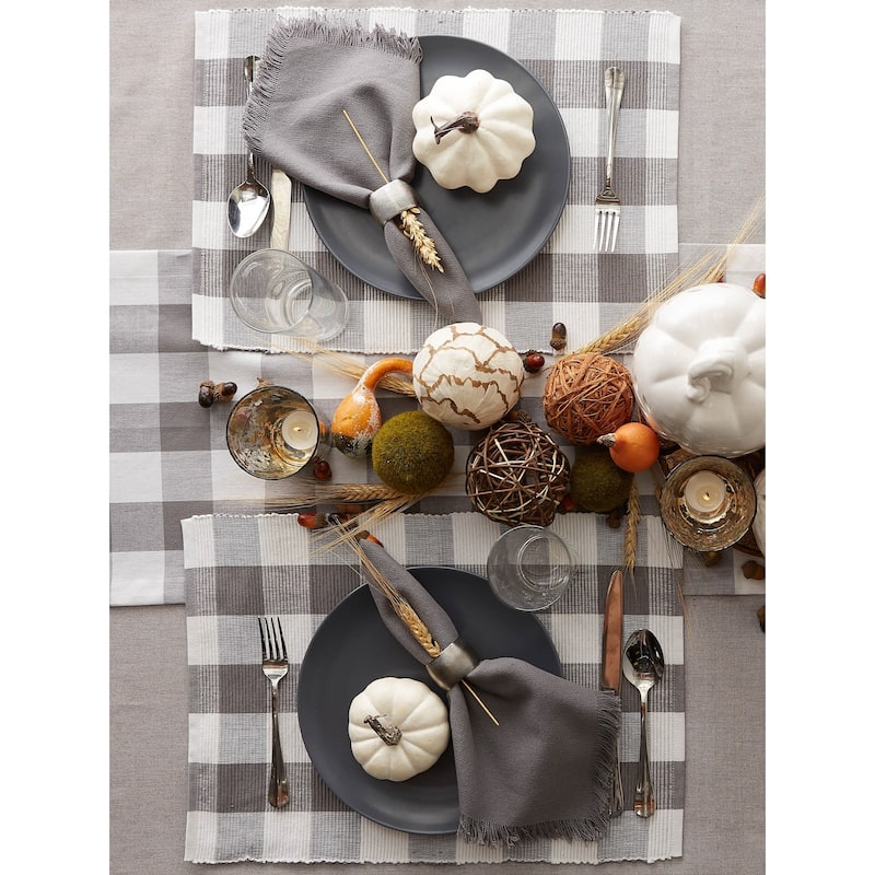 DII Gray & White Buffalo Check Ribbed Placemat Set/6