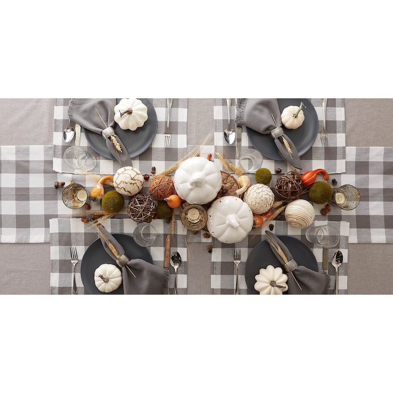 DII Gray & White Buffalo Check Ribbed Placemat Set/6