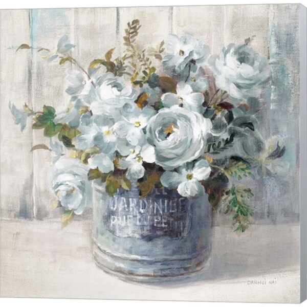 36W/"x24H/" COASTAL HYDRANGEA by DANHUI NAI STILL LIFE FLORAL CANVAS
