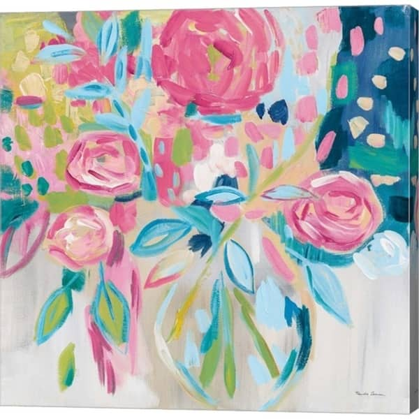 Farida Zaman 'Summer Pink Floral' Canvas Art - Overstock - 29227949