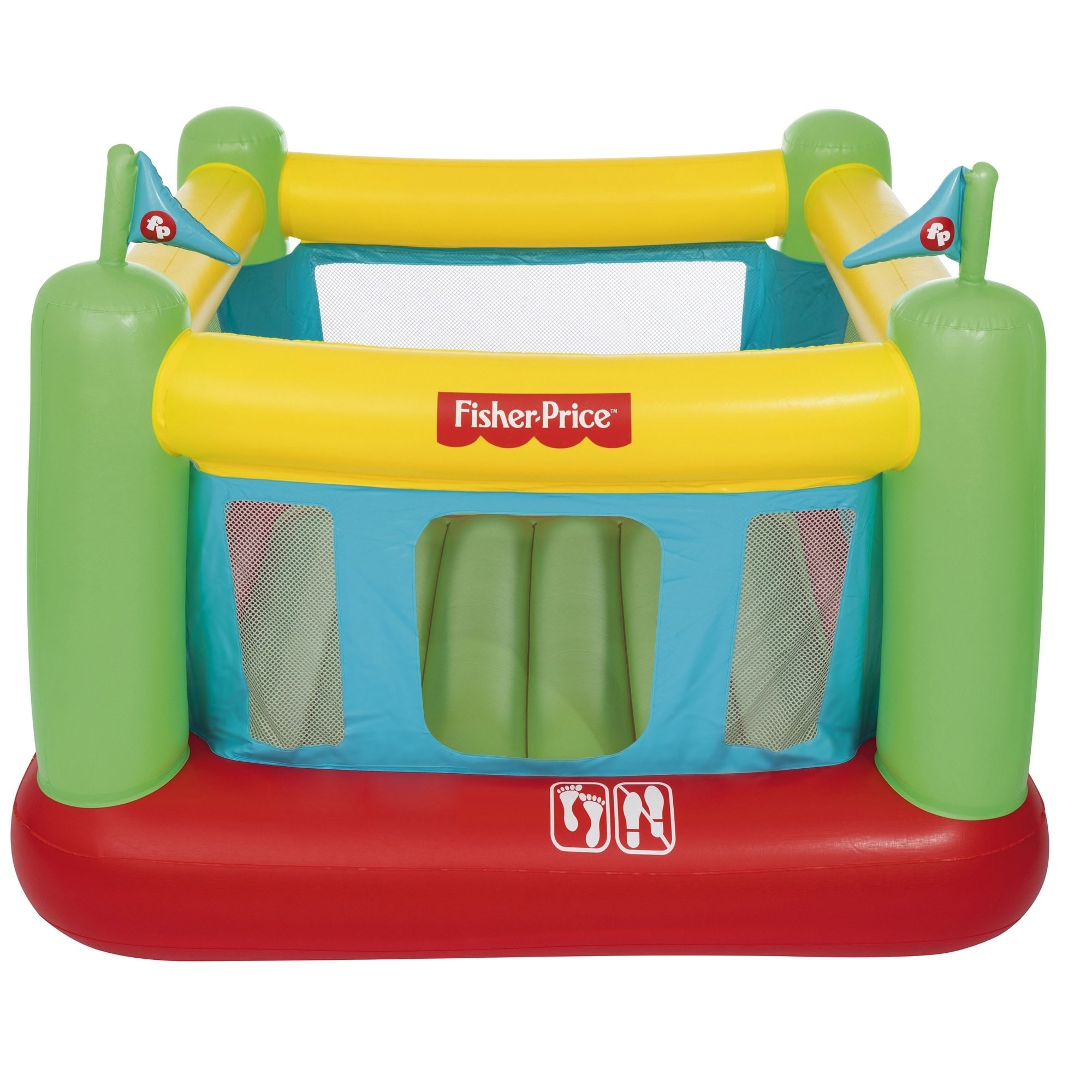 fisher price bouncetastic inflatable castle bouncer with removable mesh walls