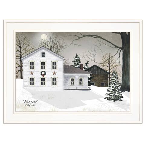 "Silent Night" by Billy Jacobs Ready to Hang Holiday Framed Print, White Frame