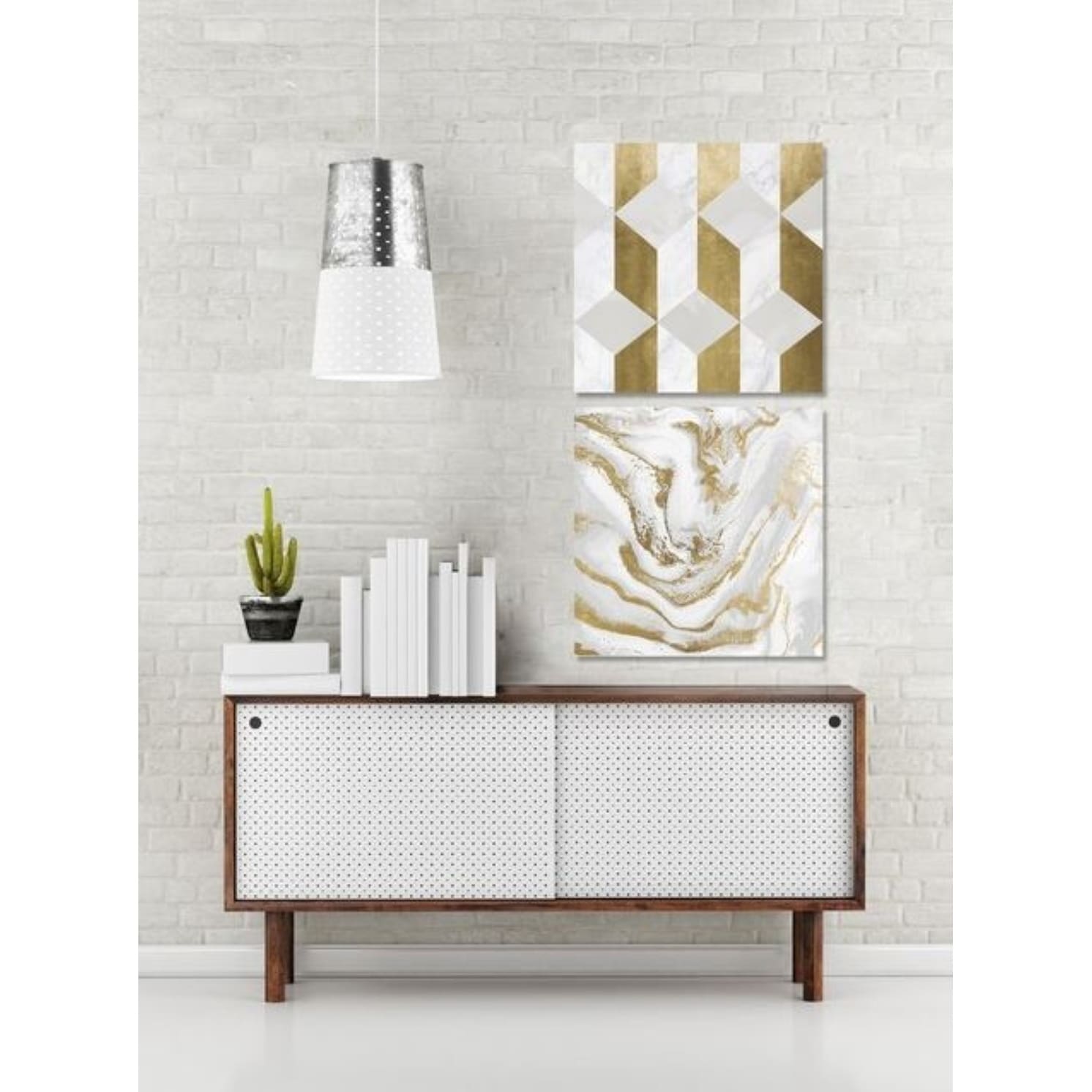 Shop Oliver Gal Glitz And Glam Set Of 2 Abstract Wall Art Canvas Prints Gold White 24 X 24 X 2 Panels Overstock 29230446