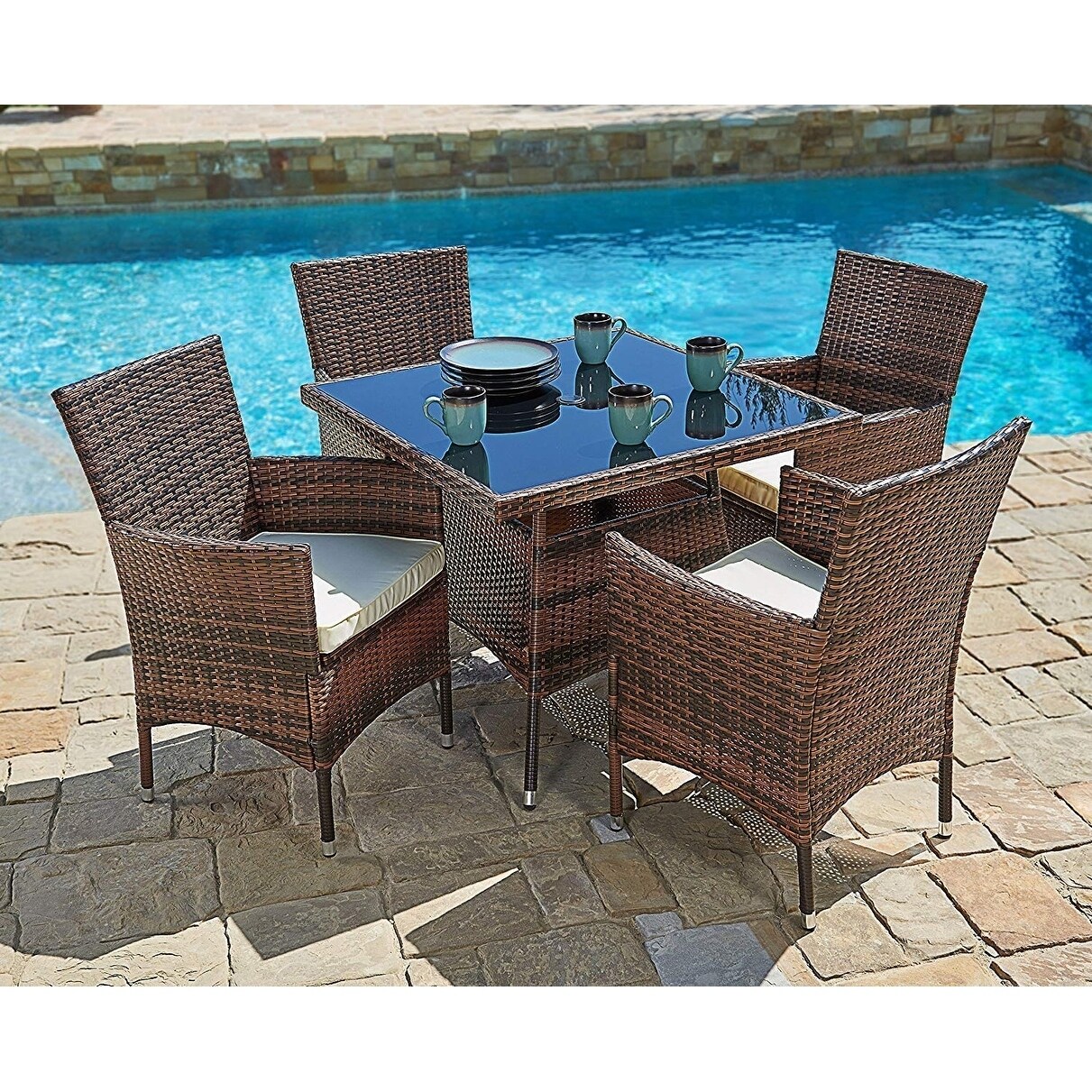 rattan outside table