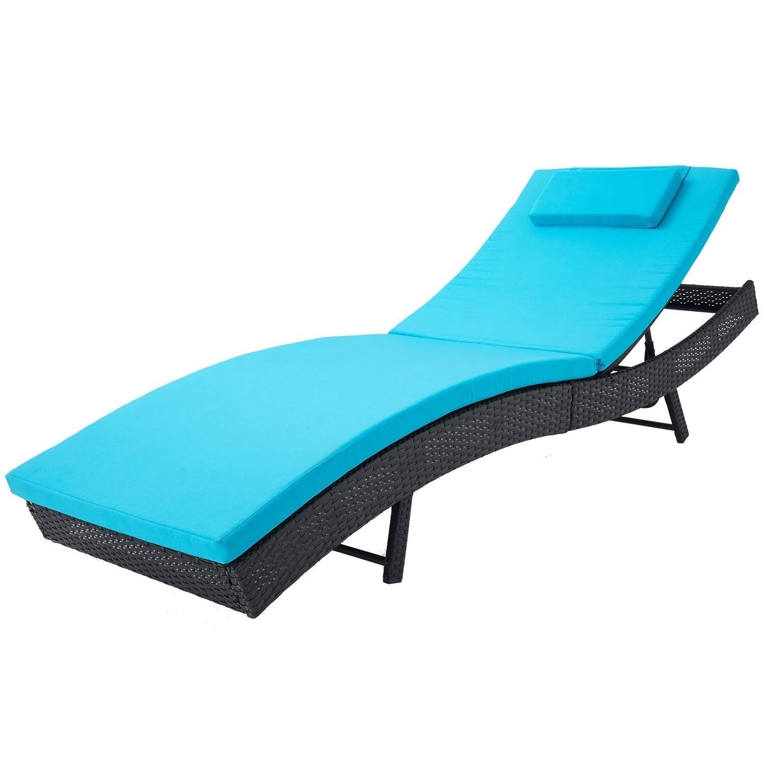 suncrown wicker outdoor adjustable chaise lounge chair