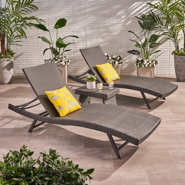 Shop Kauai Outdoor 3 Piece Wicker Chaise Lounge Set by Christopher