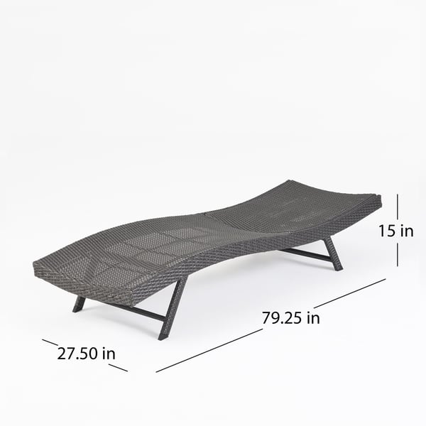 Kauai Outdoor 3 Piece Wicker Chaise Lounge Set by Christopher Knight