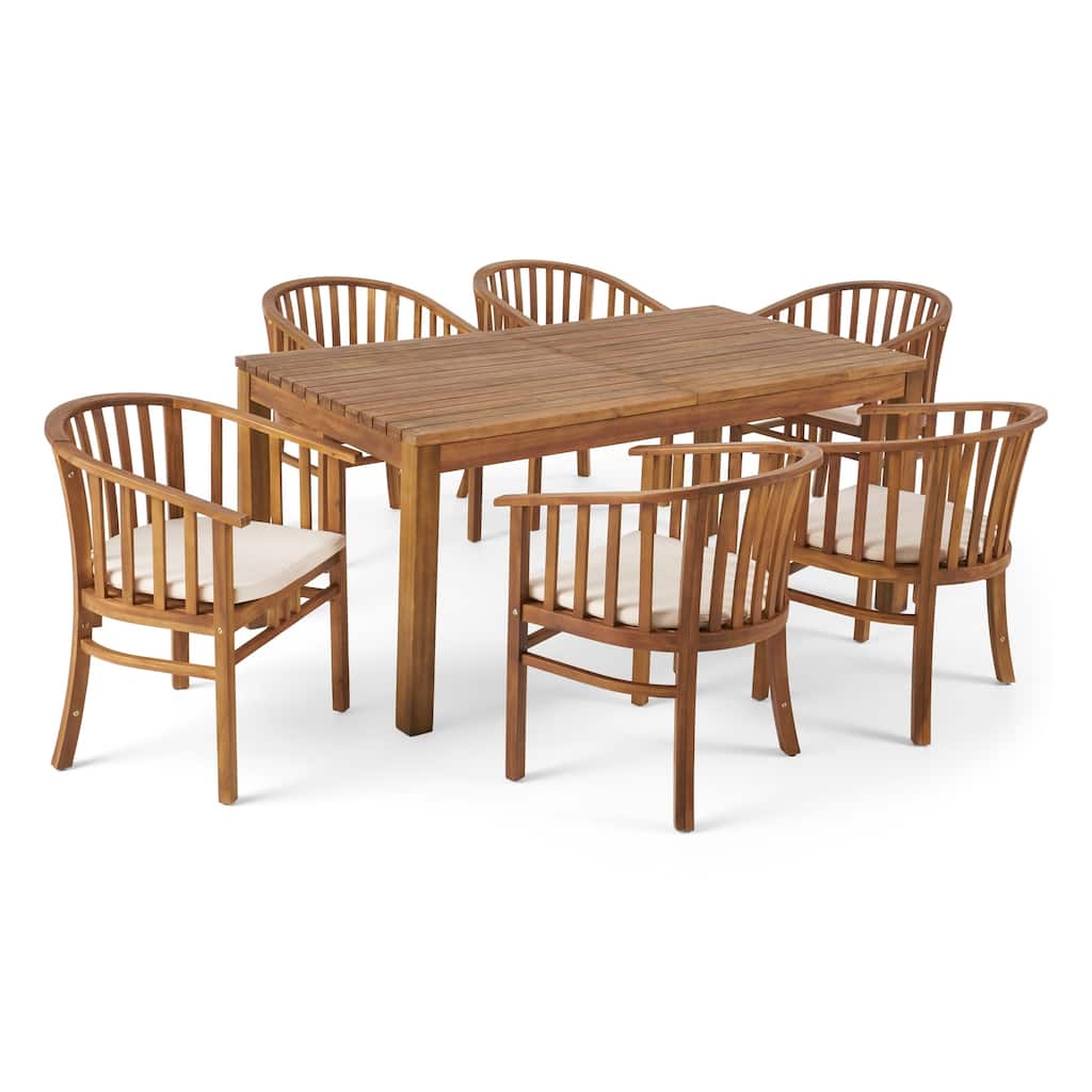Alondra Outdoor Expandable 6 Seater Acacia Wood Dining Set by Christopher Knight Home