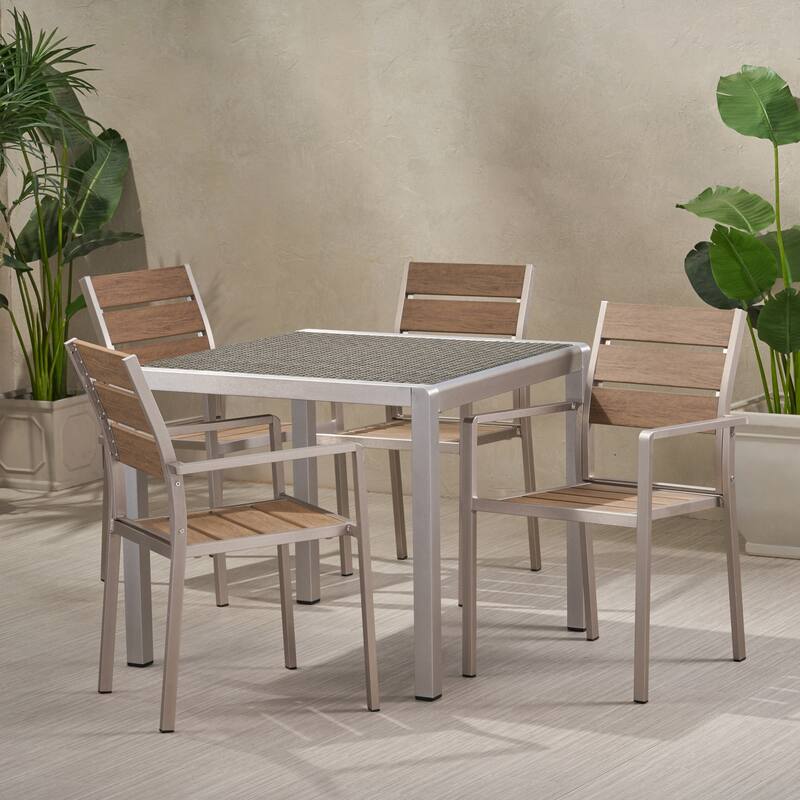 Cape Coral Modern Aluminum 5-piece Dining Set by Christopher Knight Home