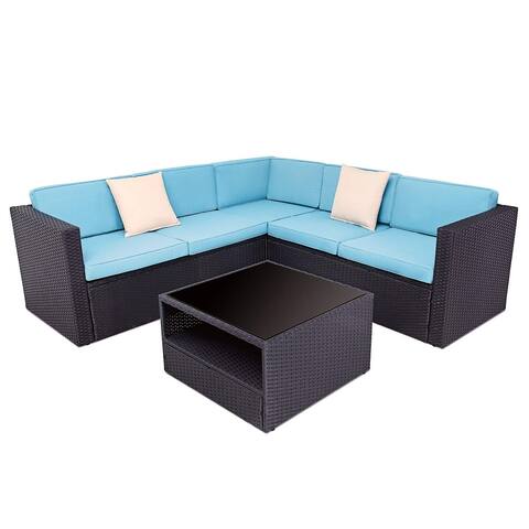 Solaura Outdoor 4-piece Wicker Sectional Sofa Set