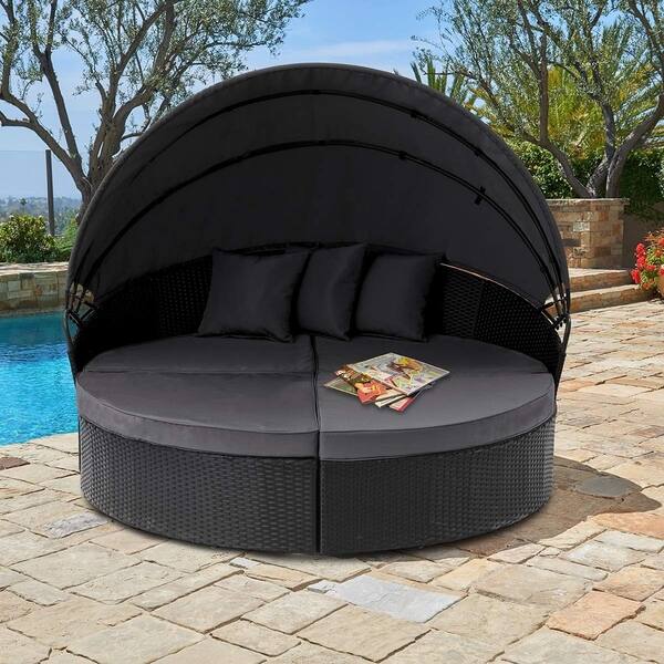 Shop Suncrown Outdoor 4 Piece Wicker Patio Canopy Daybed On Sale