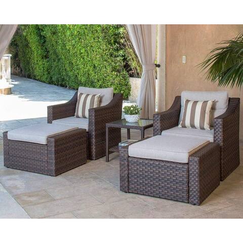 Solaura Outdoor 5-piece Wicker Conversation Set