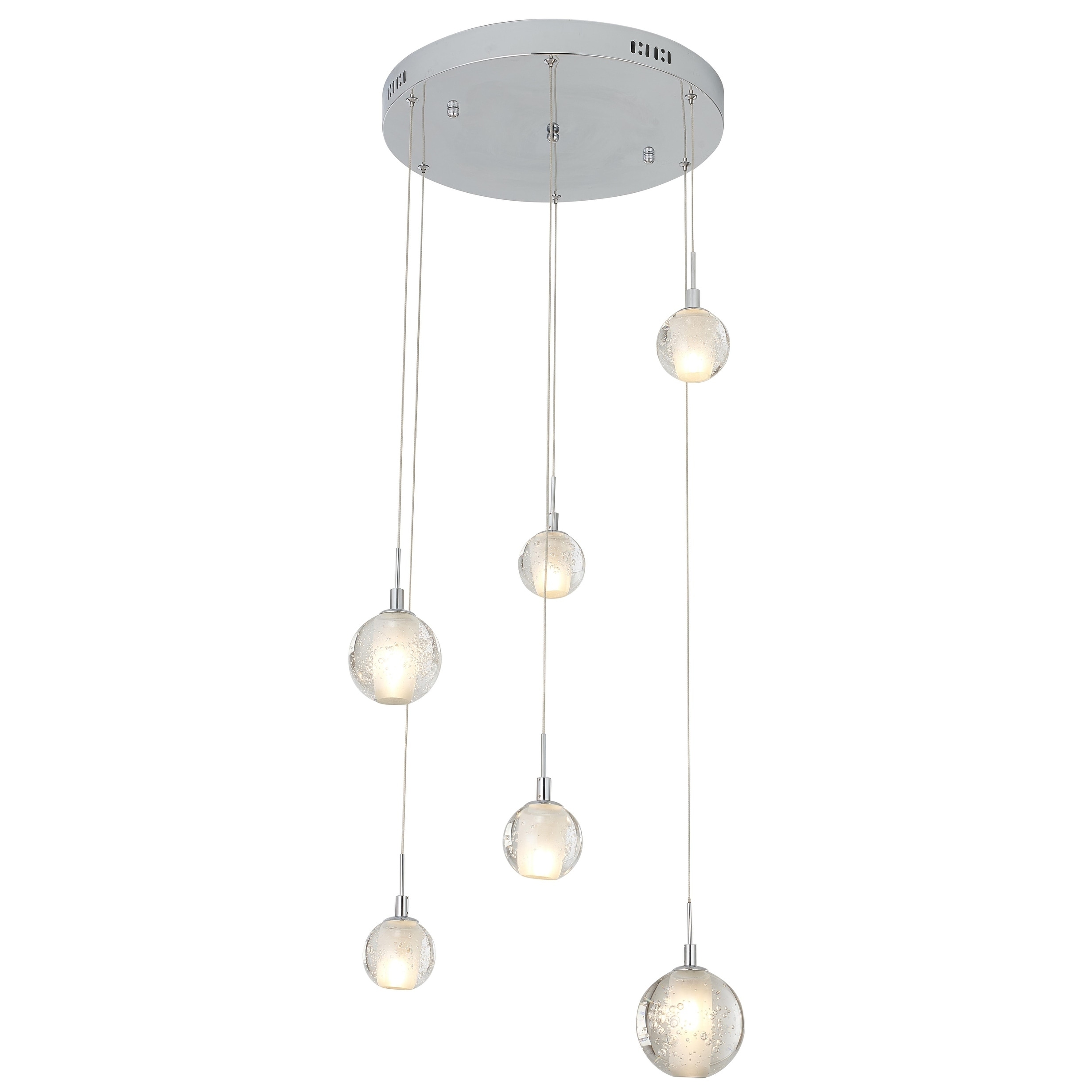 Chrome Metal Chandelier With Clear Crystal Bubble Accents - Chandeliers For Bedrooms by Overstock.com