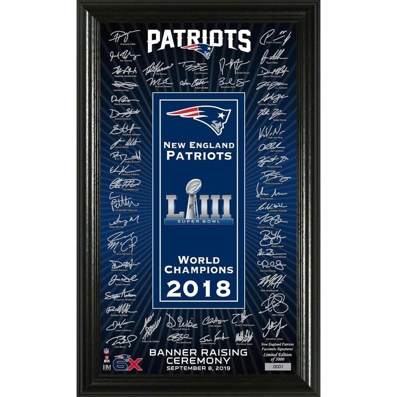 New England Patriots Super Bowl 53 Champions Signature Banner Raising - Bed  Bath & Beyond - 29235554