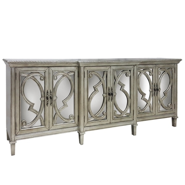 StyleCraft Amalfi 6 Door Silver Mirrored Front Cabinet ...