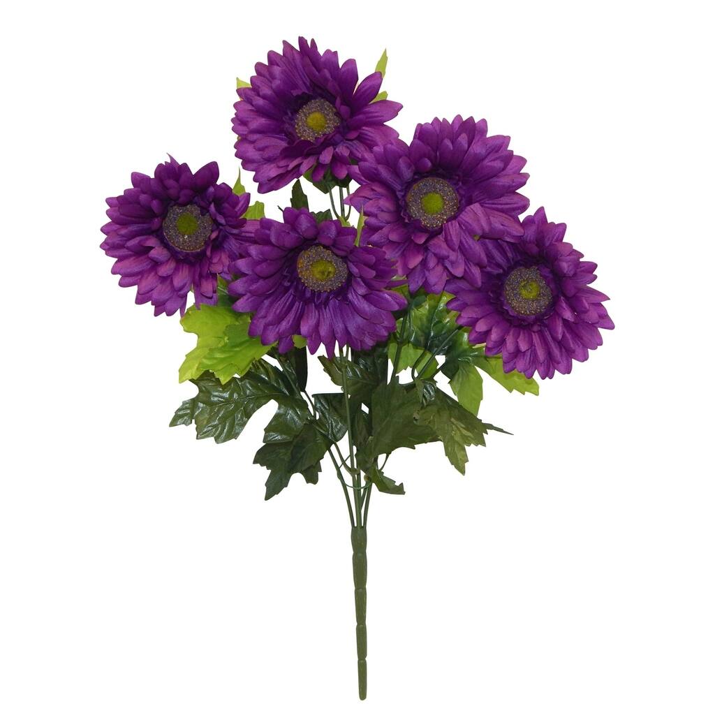 21" tall satin gerbera daisy bush