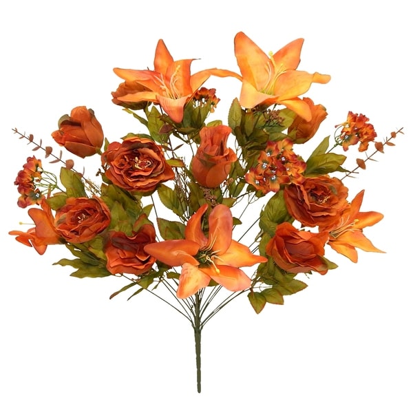 28" tall rose/lily/hydrangea mix flower bush x 24